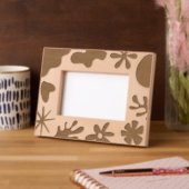 Cadres Gravés Formes Abstraites Modernes Et Modèle Floral (Gauche)