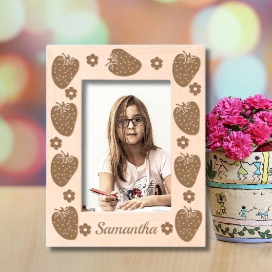 Cadres Gravés Fraises et fleurs mignonnes