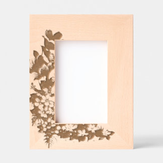 Cadres Gravés "Frame en fleur violet"