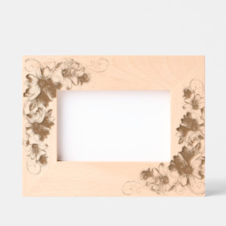 Cadres Gravés "Frame en fleurs ajustées"