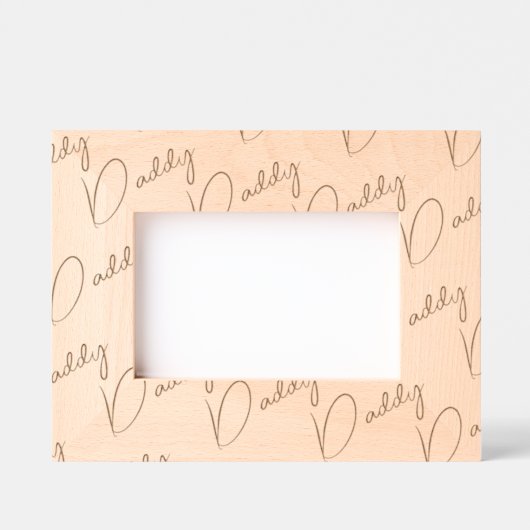 Cadres Gravés Handwritten-Style Custom Daddy Wood Frame, 6x4,  (Recto)