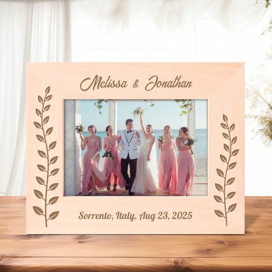 Cadres Gravés Haut Wreath Branch Couple Mariage Anniversaire 7x5