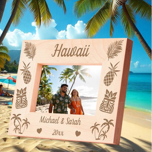 Cadres Gravés Hawaiian Thème Vacances D'Été Pour Couples Hawaii