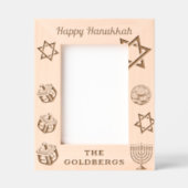 Cadres Gravés Heureux Hanoukka Menorah, Dreidel, Gelt Nom person (Recto)