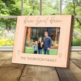 Cadres Gravés Home Sweet Home Personnalisé