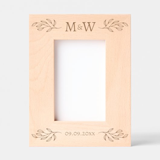 Cadres Gravés Initiales de monogramme de couple de mariage perso (Recto)