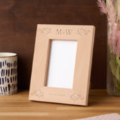 Cadres Gravés Initiales mariage Monogramme Couple Date Personnal (Gauche)