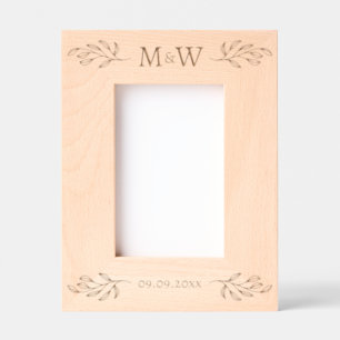 Cadres Gravés Initiales mariage Monogramme Couple Date Personnal