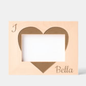 Cadres Gravés J'aime Nom du chien Photo du coeur (Recto)