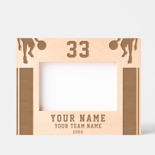 Cadres Gravés Joueur de basket Silhouette Sports Keepsaké (Recto)