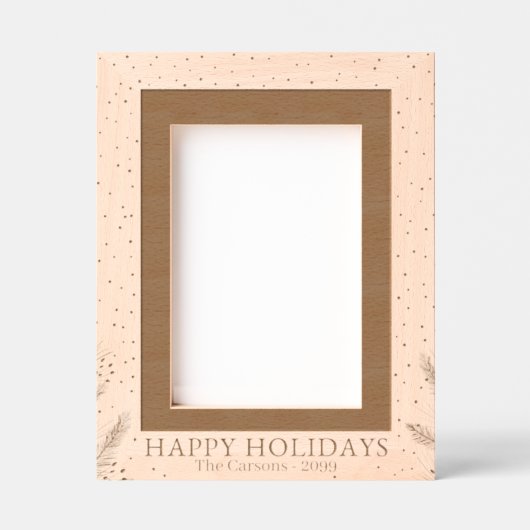 Cadres Gravés Joyeuses vacances en bois (Recto)