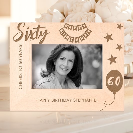 Cadres Gravés Joyeux Anniversaire À 60 Ans