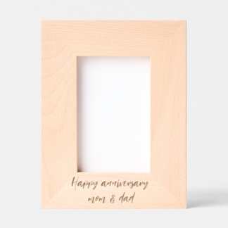 Cadres Gravés Joyeux anniversaire maman & papa typographie