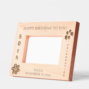 Cadres Gravés Joyeux Ballons d'anniversaire Nom 6 x 4, 7 x 5 Pho