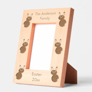 Cadres Gravés Joyeux Bunny de Pâques Nom de famille personnalisé