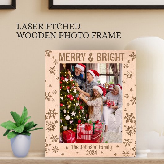 Cadres Gravés Joyeux et brillants cadeaux de vacances personnali