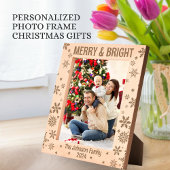 Cadres Gravés Joyeux et brillants cadeaux de vacances personnali