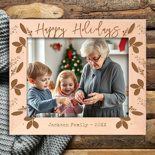 Cadres Gravés Joyeux Fêtes Nom de famille