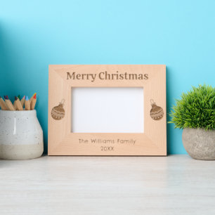 Cadres Gravés Joyeux Noël festif Ornements laser photo
