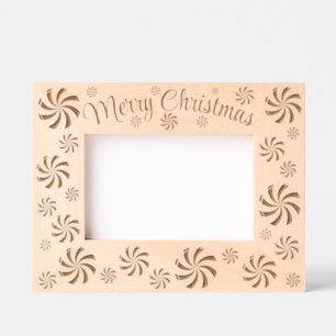 Cadres Gravés Joyeux Noël Peppermenthe Candy Double Swirl