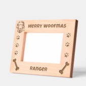 Cadres Gravés Joyeux Noël Père Noël Chien Nom Personnalisé (Gauche)