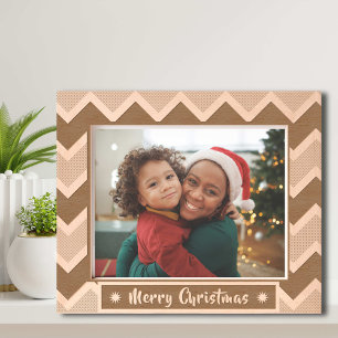 Cadres Gravés Joyeux Noël rustique vacances photo en bois gravé