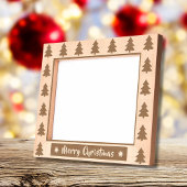 Cadres Gravés Joyeux Noël rustique vacances photo en bois gravé