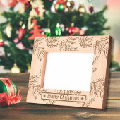 Cadres Gravés Joyeux Noël rustique vacances photo en bois gravé