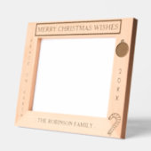 Cadres Gravés Joyeux voeux de Noël Nom 10 x 8 Photo (Gauche)