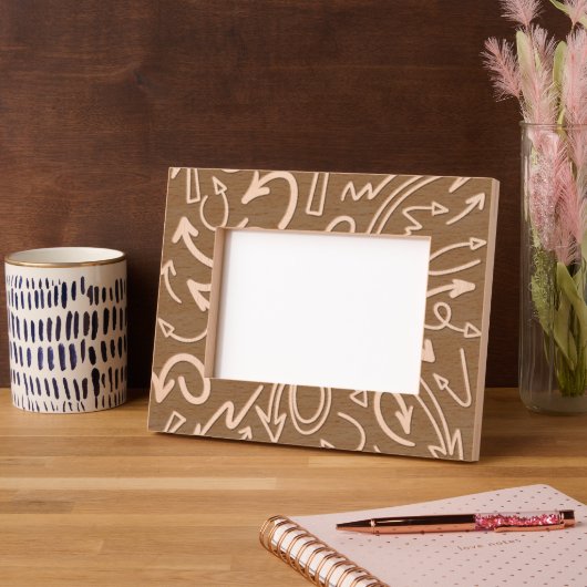 Cadres Gravés Just Arrows Etched Wooden Frame Engraved Frames (Gauche)