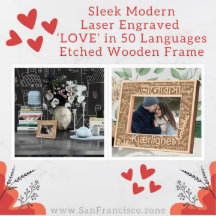 Laser moderne élégant gravé 'LOVE' en 50 langues
