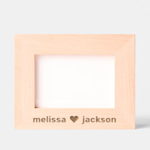 Cadres Gravés Love Heart Couples Names