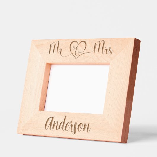 Cadres Gravés M. Mme Nom Mariage Newlyved (Gauche)