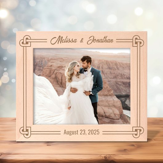 Cadres Gravés Mariage en forme de noeud carrossable 10x8