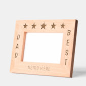 Cadres Gravés Meilleur papa cinq étoiles personnalisé (Gauche)