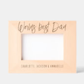 Cadres Gravés Meilleur papa photo en bois (Recto)