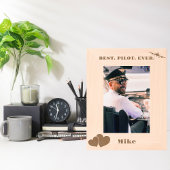 Cadres Gravés Meilleur pilote jamais avion & coeur, simple sur m