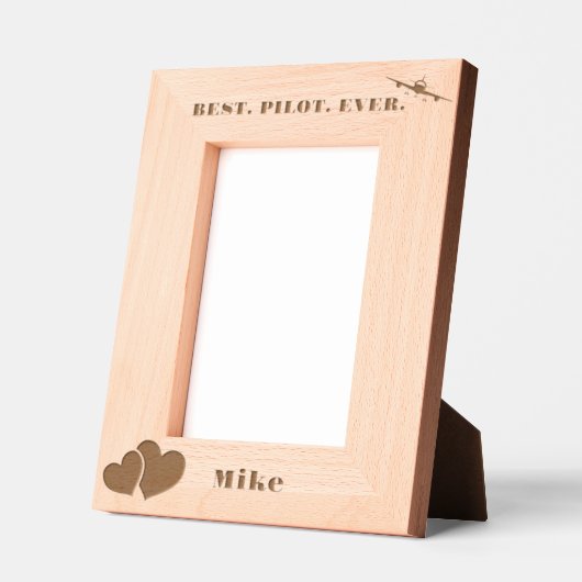 Cadres Gravés Meilleur pilote jamais avion & coeur, simple sur m (Gauche)