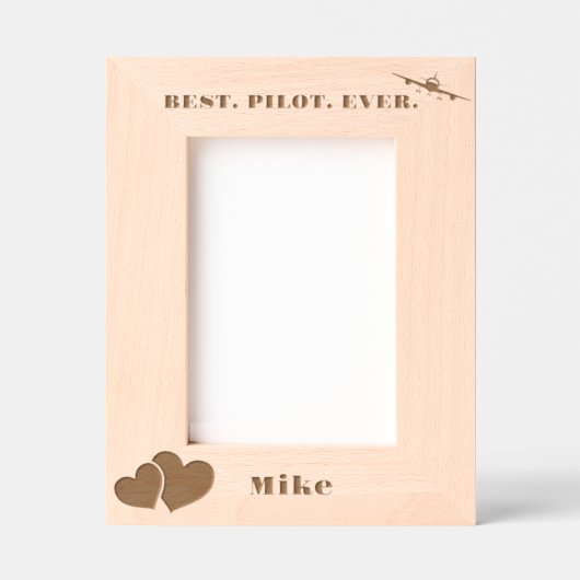 Cadres Gravés Meilleur pilote jamais avion & coeur, simple sur m (Recto)