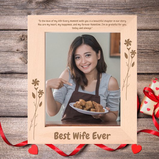 Cadres Gravés Meilleure femme jamais amour Message Valentines Ca