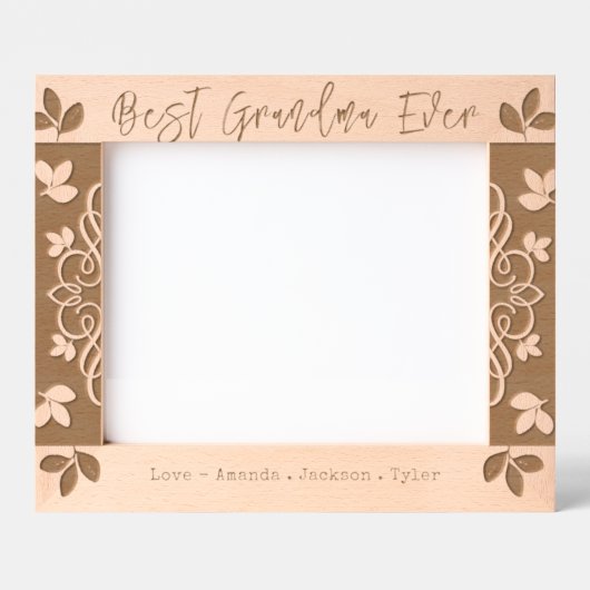 Cadres Gravés Meilleure frontière florale de grand-mère (Recto)