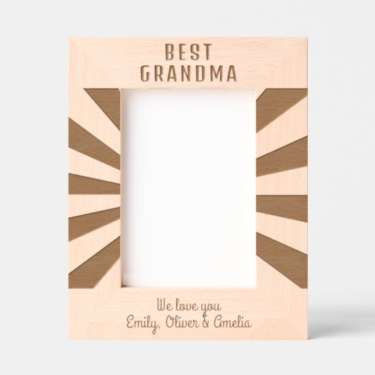 Cadres Gravés Meilleure grand-mère personnalisée Sun Burst Keeps (Recto)