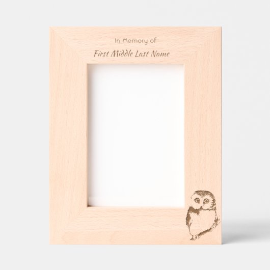 Cadres Gravés Memorial Keepsake Cute Owl Bird (Recto)