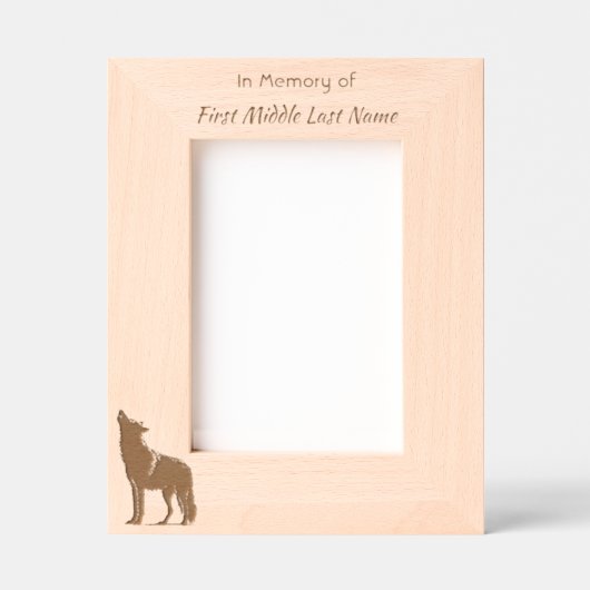 Cadres Gravés Memorial Keepsake Howling Wolf Art (Recto)