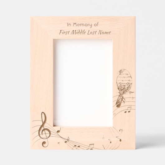 Cadres Gravés Memorial Pocke Keepsake  Music Bird (Recto)