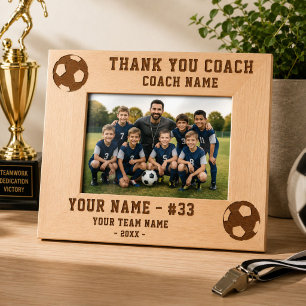 Cadres Gravés Merci Coach Équipe de Football Nom Sports