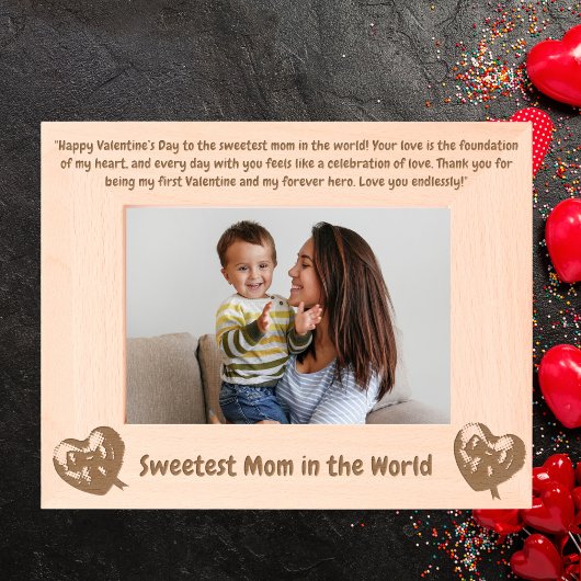 Cadres Gravés Mignonne Amour Message de coeur Maman Valentines C