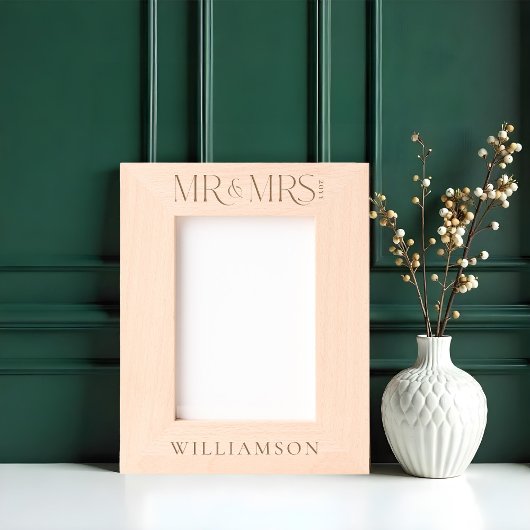 Cadres Gravés Minimal M & Mme Newlyweds Mariage Gift Keepsaké