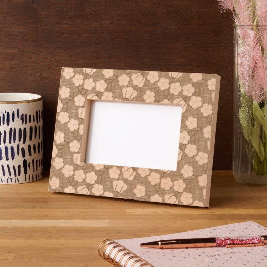 Cadres Gravés Mocha Mousse - Fleur de coton (Gauche)