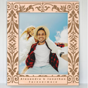 Cadres Gravés Modèle floral romantique Mariage nouvellement mari